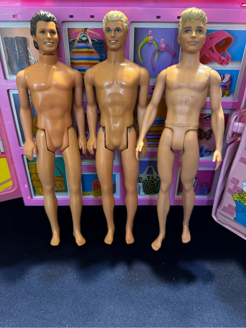 Ken Mattel Nude Lot Of Three Molded Hair Ken Dolls Vintage Modern  Barbie TLC